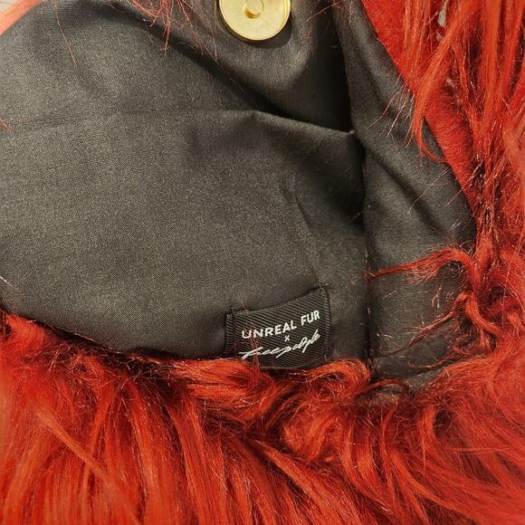 Free People furry red shoulder bag - Picture 5 of 7